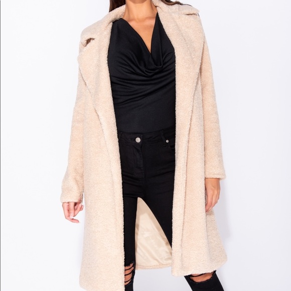 Style Goalz Beige Oversized Teddy Duster Jacket - Picture 4 of 8